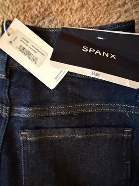 SPANX Navy Blue Flare Jeans with Branded Tag